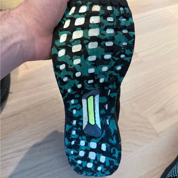 Adidas UltraBoost Men’s 11.5 Black Teal Running Shoes - Picture 9 of 13